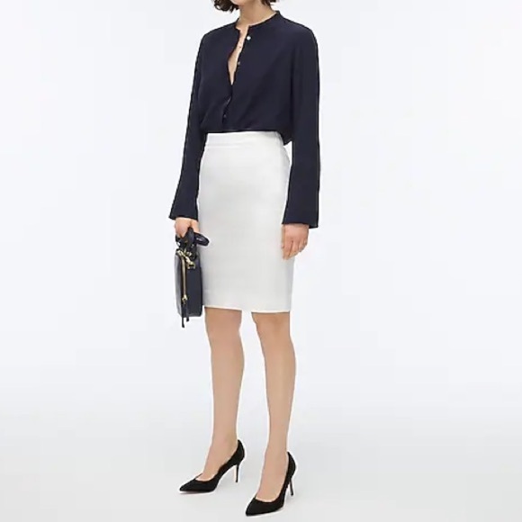 J. Crew No. 2 Pencil® skirt in bi-stretch cotton ivory size 24 - Picture 3 of 7